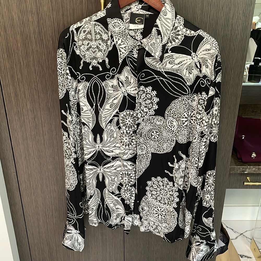 Just Cavalli 🐞& 🦋 Print 100% Silk Dress Shirt
